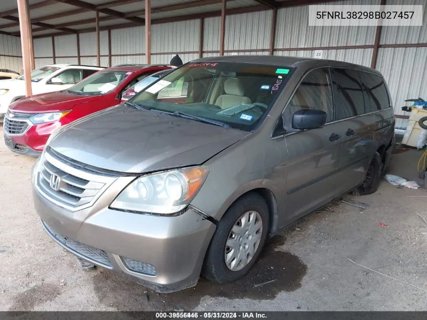 5FNRL38298B027457 2008 Honda Odyssey Lx