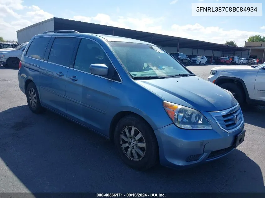 5FNRL38708B084934 2008 Honda Odyssey Ex-L