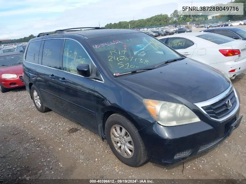 5FNRL38728B049716 2008 Honda Odyssey Ex-L