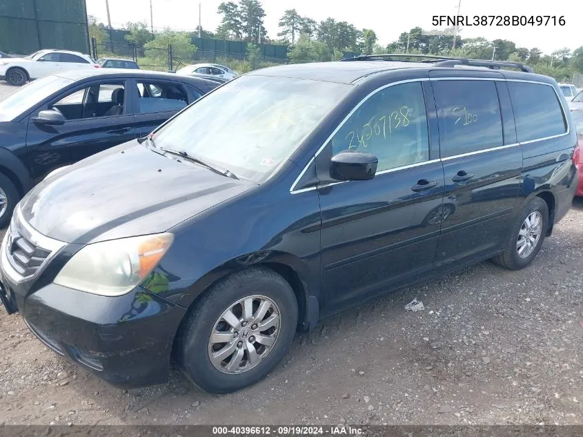 5FNRL38728B049716 2008 Honda Odyssey Ex-L