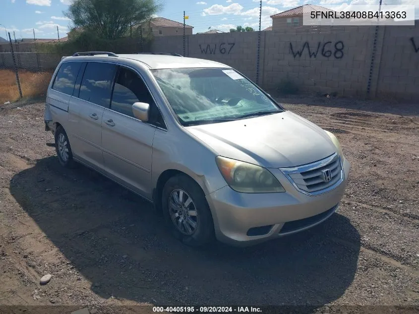 2008 Honda Odyssey Ex VIN: 5FNRL38408B413363 Lot: 40405195