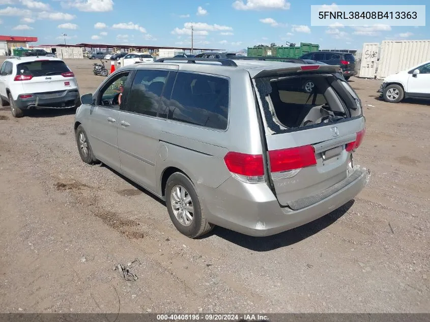 2008 Honda Odyssey Ex VIN: 5FNRL38408B413363 Lot: 40405195