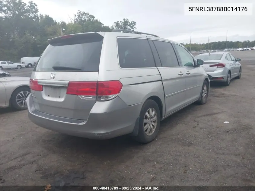 2008 Honda Odyssey Ex-L VIN: 5FNRL38788B014176 Lot: 40413789