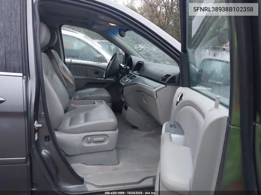 5FNRL38938B102358 2008 Honda Odyssey Touring