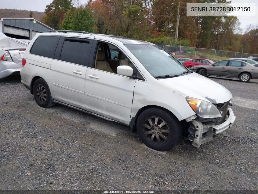 5FNRL38728B012150 2008 Honda Odyssey Ex-L