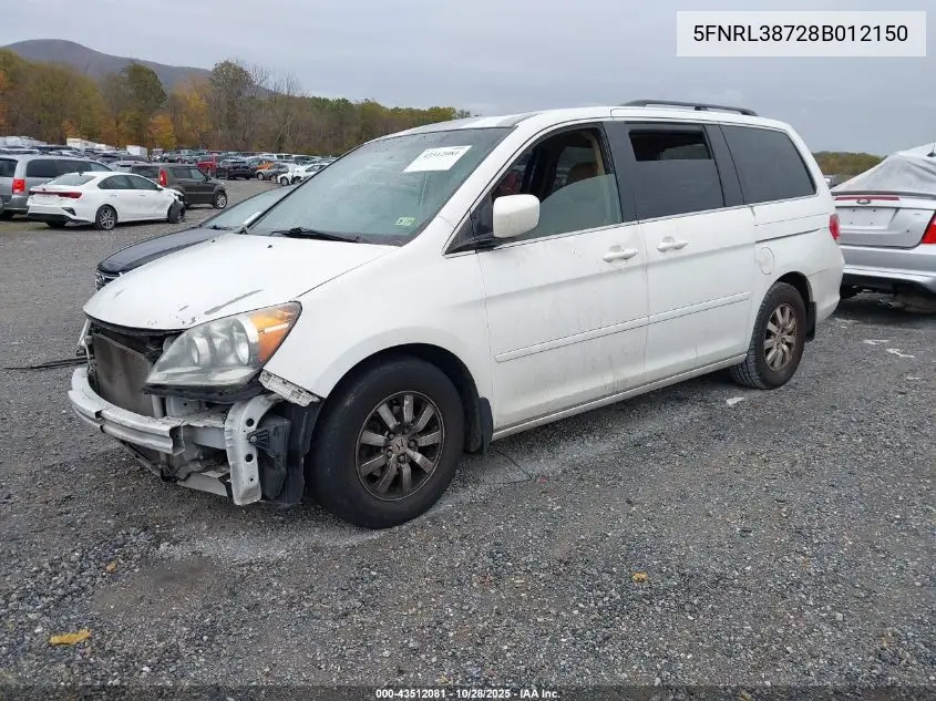 5FNRL38728B012150 2008 Honda Odyssey Ex-L