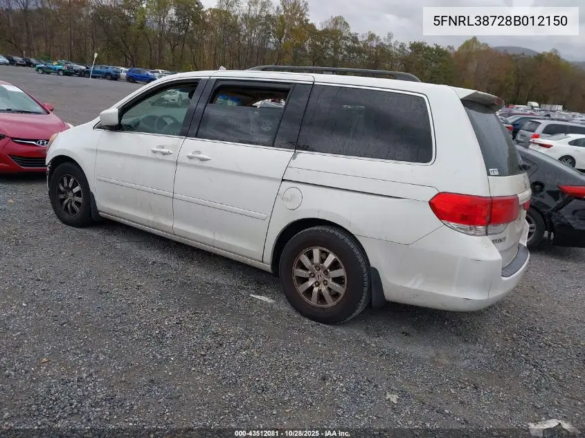 5FNRL38728B012150 2008 Honda Odyssey Ex-L