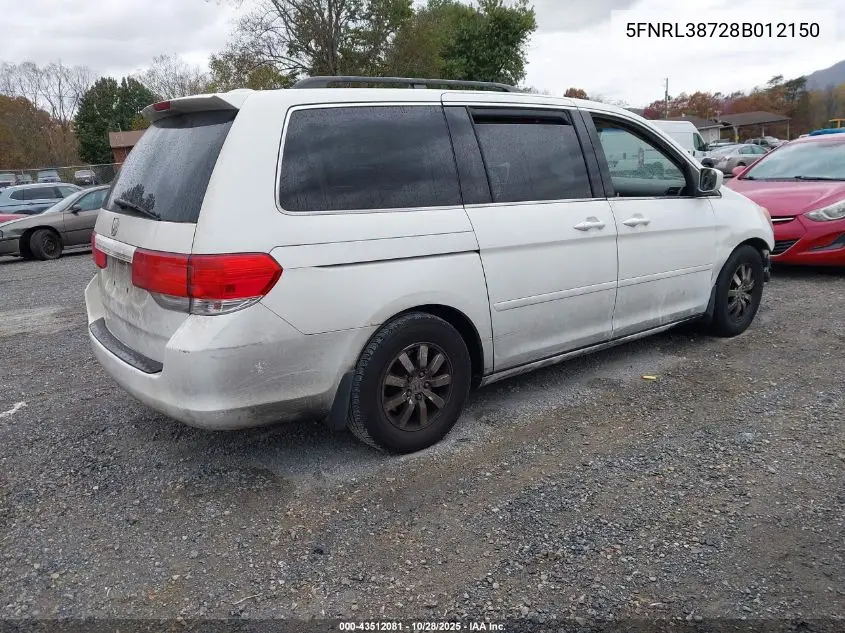 5FNRL38728B012150 2008 Honda Odyssey Ex-L