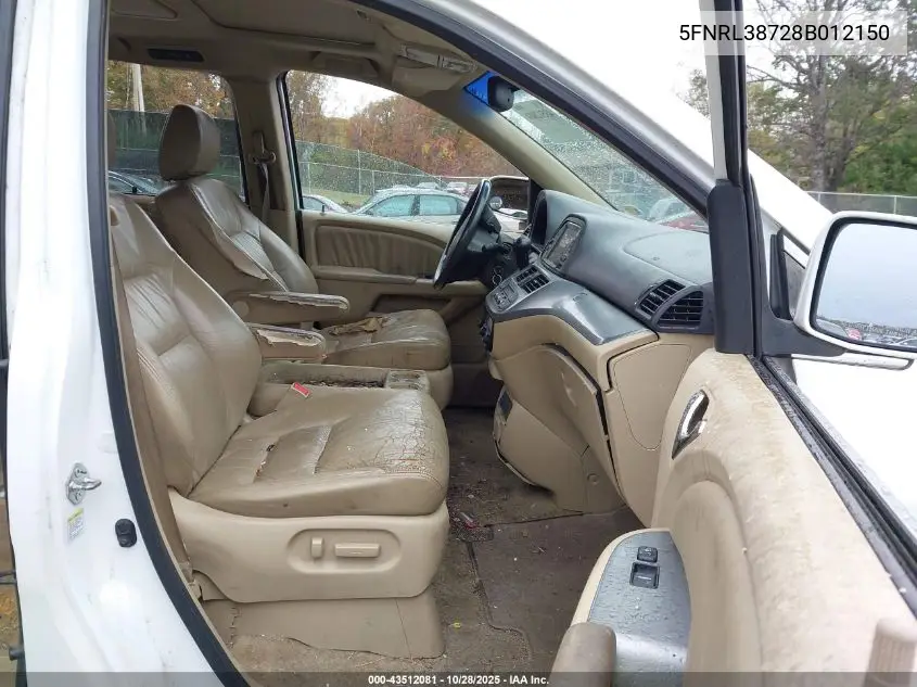 5FNRL38728B012150 2008 Honda Odyssey Ex-L