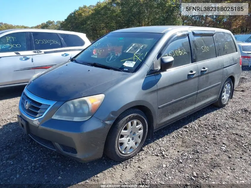 5FNRL38238B025185 2008 Honda Odyssey Lx