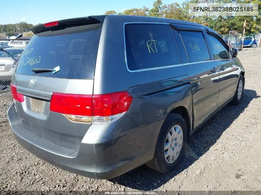 5FNRL38238B025185 2008 Honda Odyssey Lx
