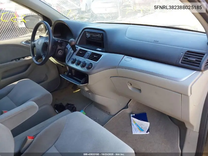 5FNRL38238B025185 2008 Honda Odyssey Lx