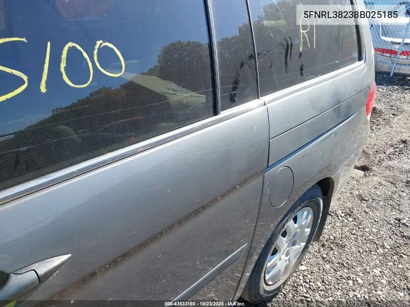 5FNRL38238B025185 2008 Honda Odyssey Lx