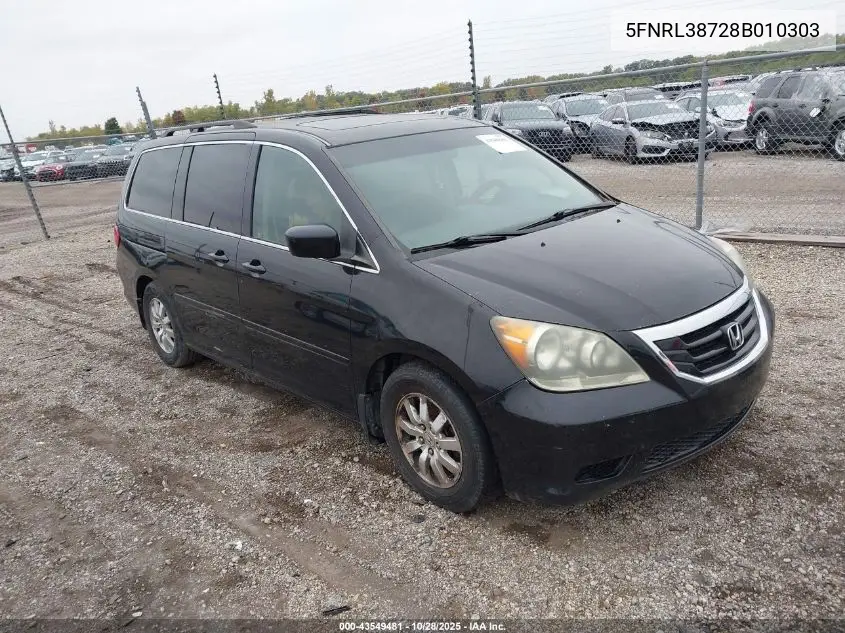 5FNRL38728B010303 2008 Honda Odyssey Ex-L