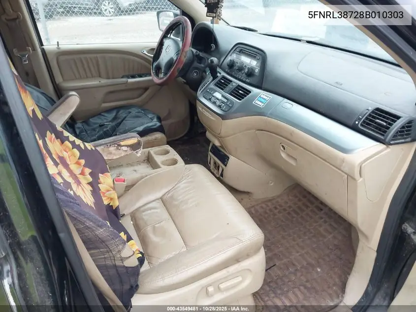 5FNRL38728B010303 2008 Honda Odyssey Ex-L