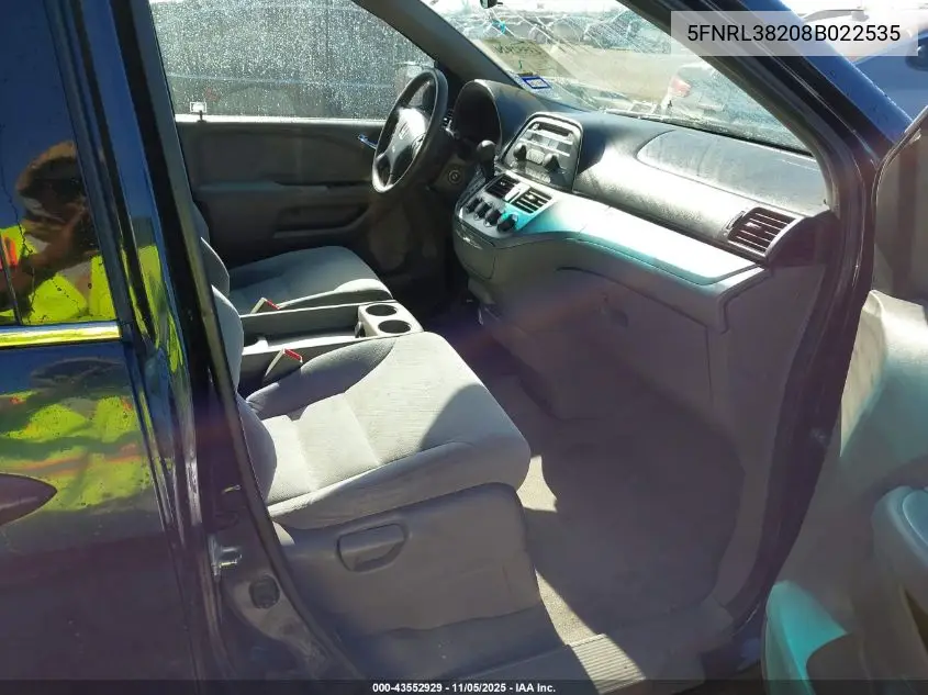 5FNRL38208B022535 2008 Honda Odyssey Lx