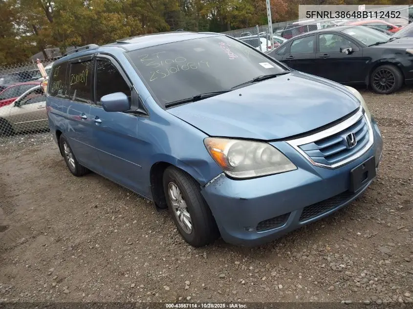 5FNRL38648B112452 2008 Honda Odyssey Ex-L
