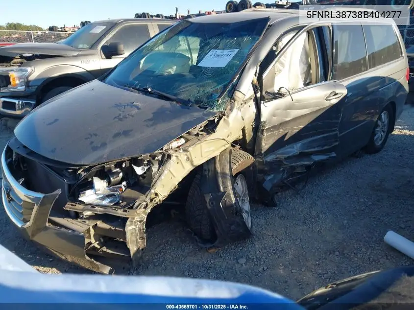5FNRL38738B404277 2008 Honda Odyssey Ex-L