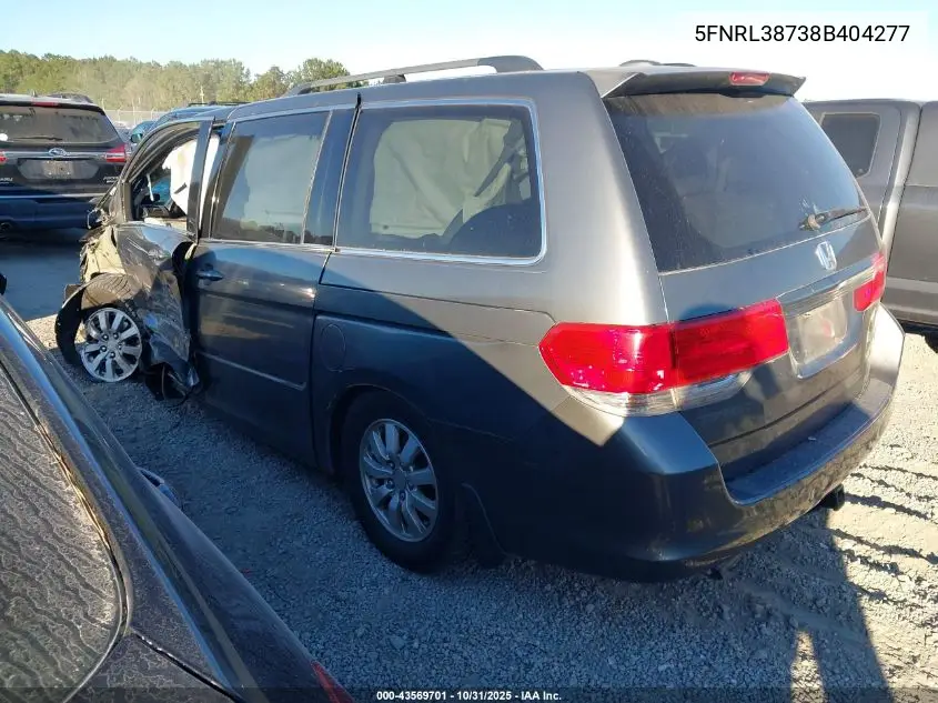 5FNRL38738B404277 2008 Honda Odyssey Ex-L