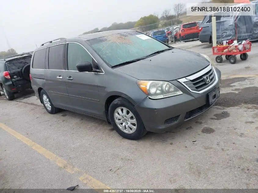 5FNRL38618B102400 2008 Honda Odyssey Ex-L
