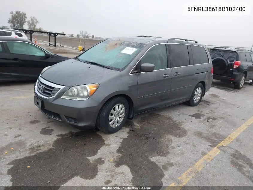 5FNRL38618B102400 2008 Honda Odyssey Ex-L