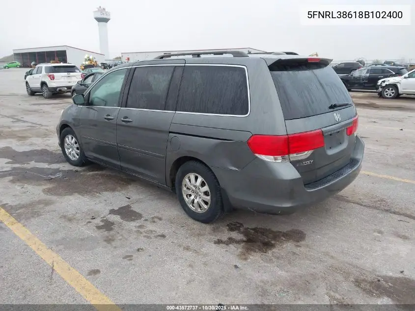 5FNRL38618B102400 2008 Honda Odyssey Ex-L