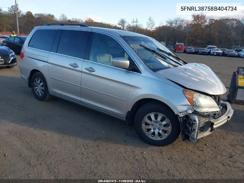 5FNRL38758B404734 2008 Honda Odyssey Ex-L