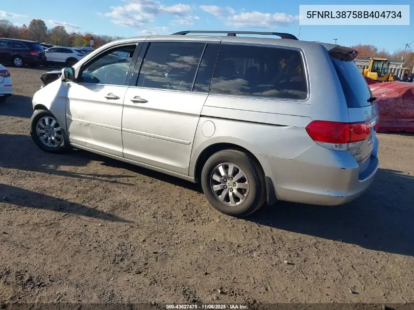 5FNRL38758B404734 2008 Honda Odyssey Ex-L