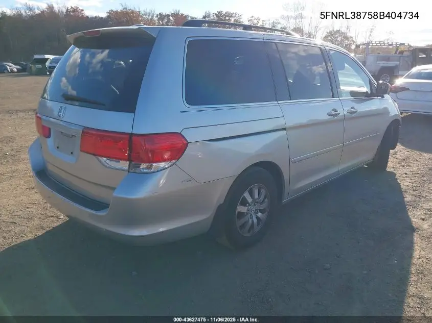 5FNRL38758B404734 2008 Honda Odyssey Ex-L