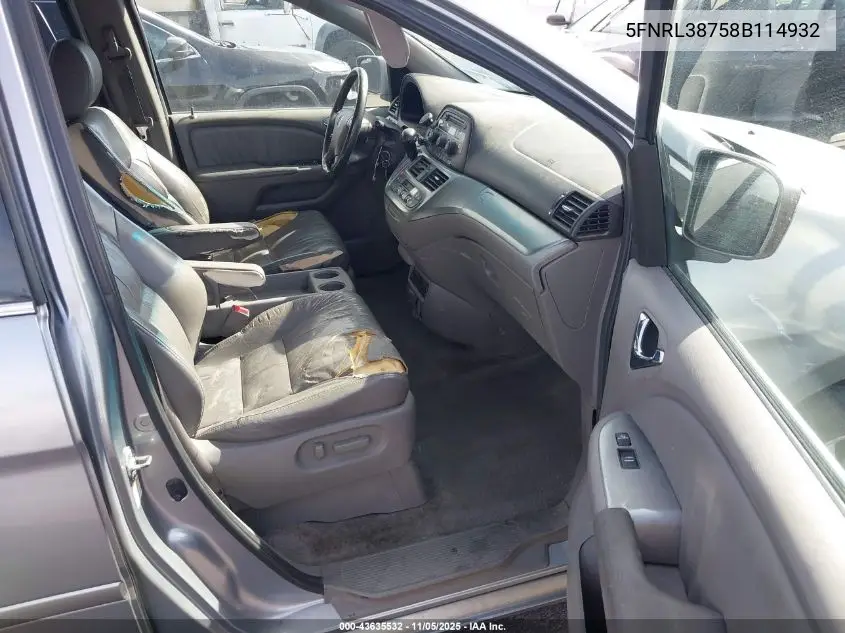 5FNRL38758B114932 2008 Honda Odyssey Ex-L