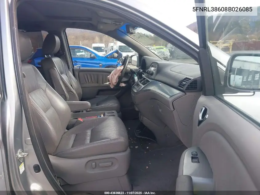 5FNRL38608B026085 2008 Honda Odyssey Ex-L