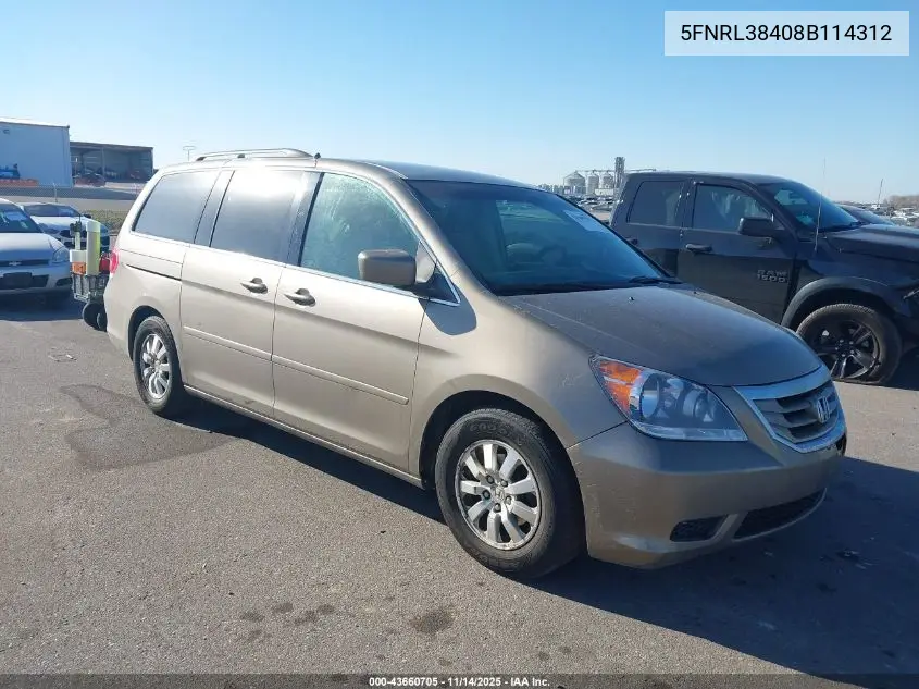 5FNRL38408B114312 2008 Honda Odyssey Ex