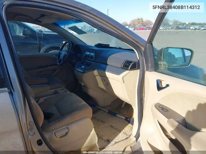 5FNRL38408B114312 2008 Honda Odyssey Ex