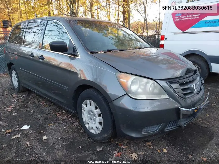 5FNRL38208B030618 2008 Honda Odyssey Lx
