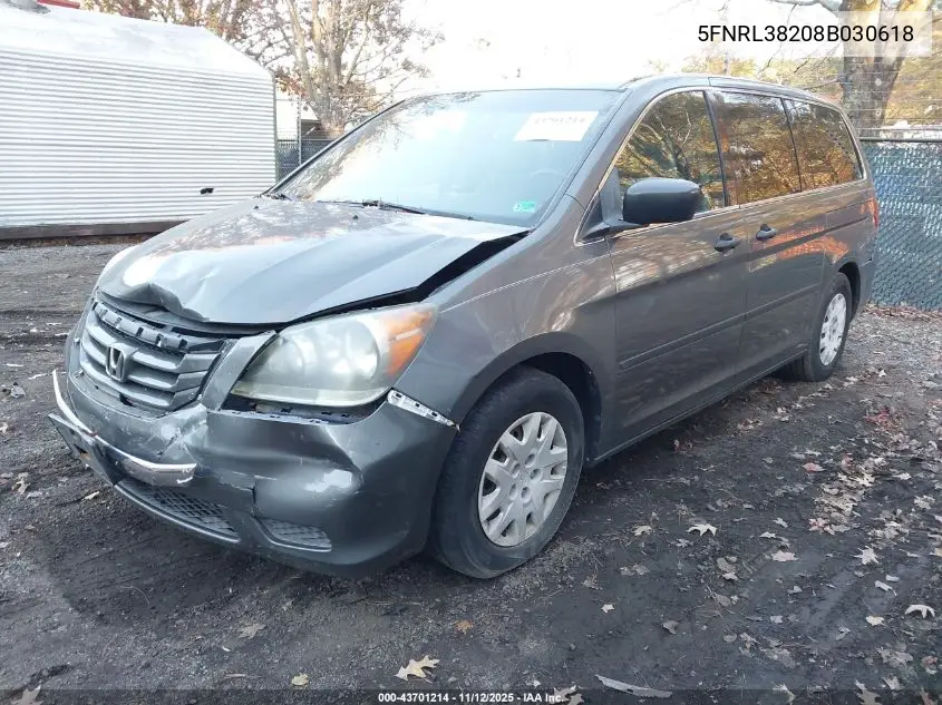 5FNRL38208B030618 2008 Honda Odyssey Lx