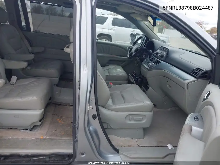 5FNRL38798B024487 2008 Honda Odyssey Ex-L