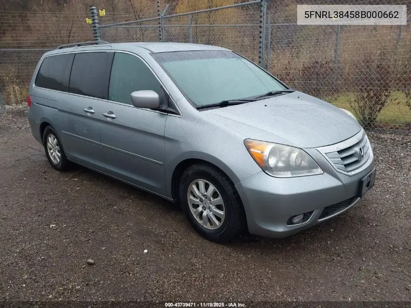5FNRL38458B000662 2008 Honda Odyssey Ex