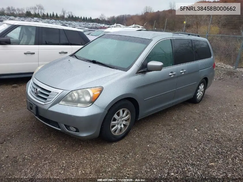 5FNRL38458B000662 2008 Honda Odyssey Ex
