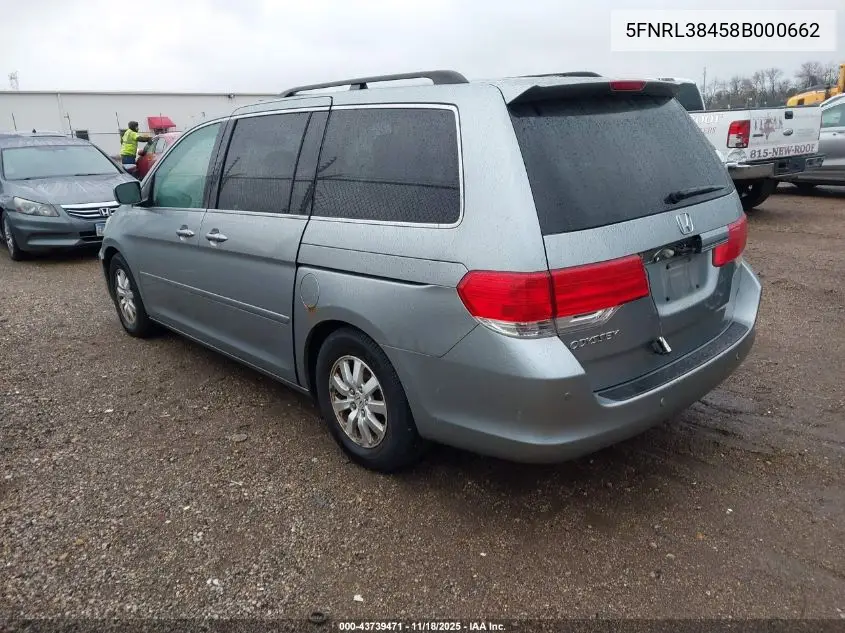 5FNRL38458B000662 2008 Honda Odyssey Ex