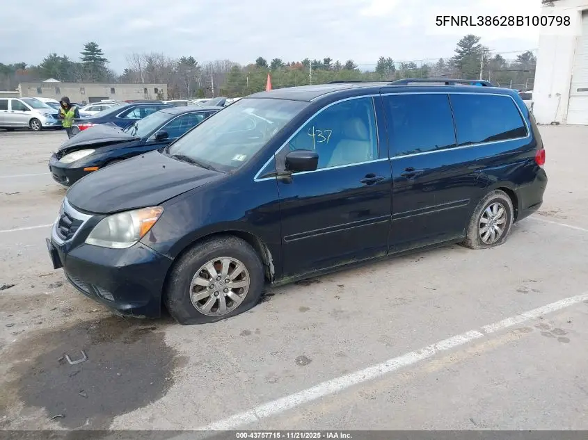 5FNRL38628B100798 2008 Honda Odyssey Ex-L