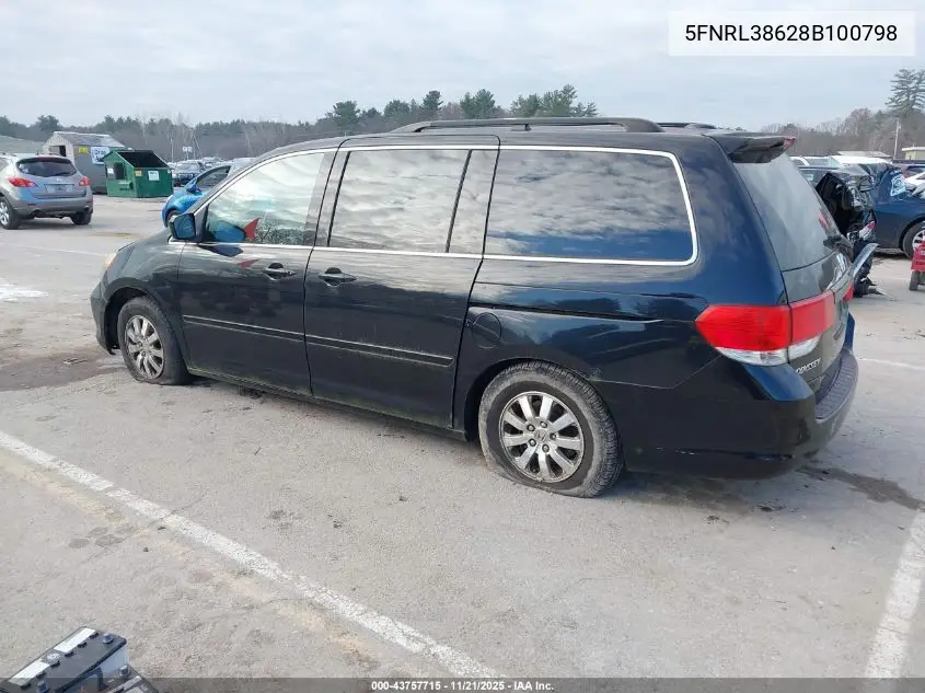 5FNRL38628B100798 2008 Honda Odyssey Ex-L