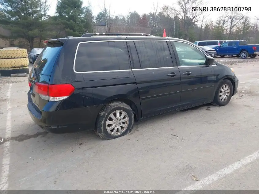 5FNRL38628B100798 2008 Honda Odyssey Ex-L