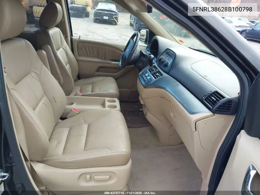 5FNRL38628B100798 2008 Honda Odyssey Ex-L