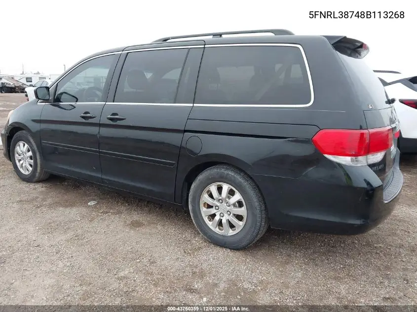 5FNRL38748B113268 2008 Honda Odyssey Ex-L