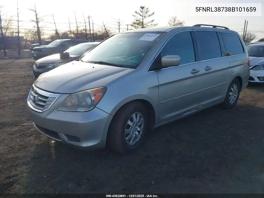 5FNRL38738B101659 2008 Honda Odyssey Ex-L