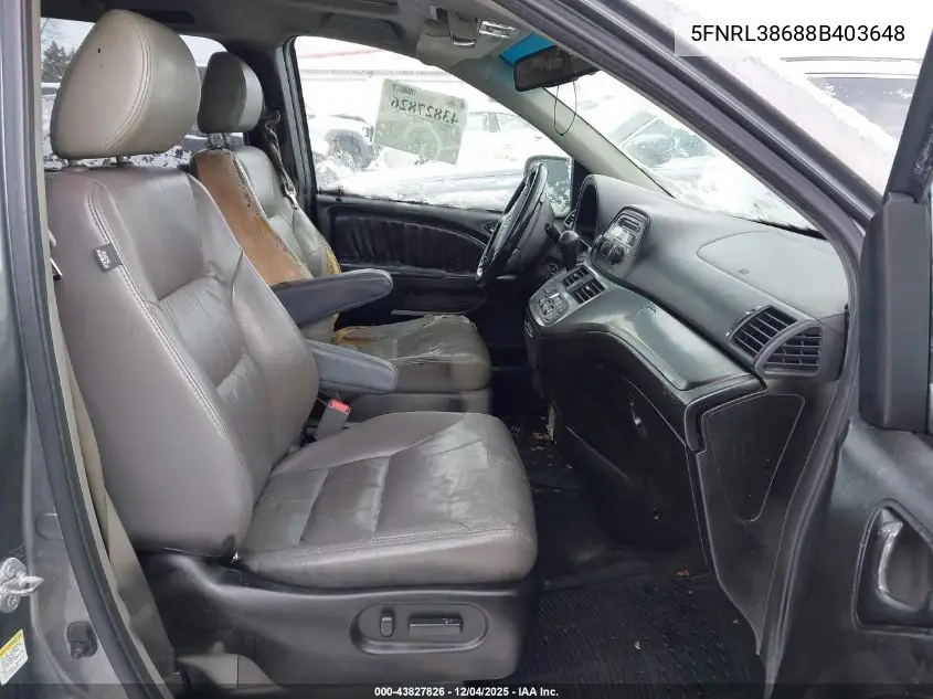 5FNRL38688B403648 2008 Honda Odyssey Ex-L
