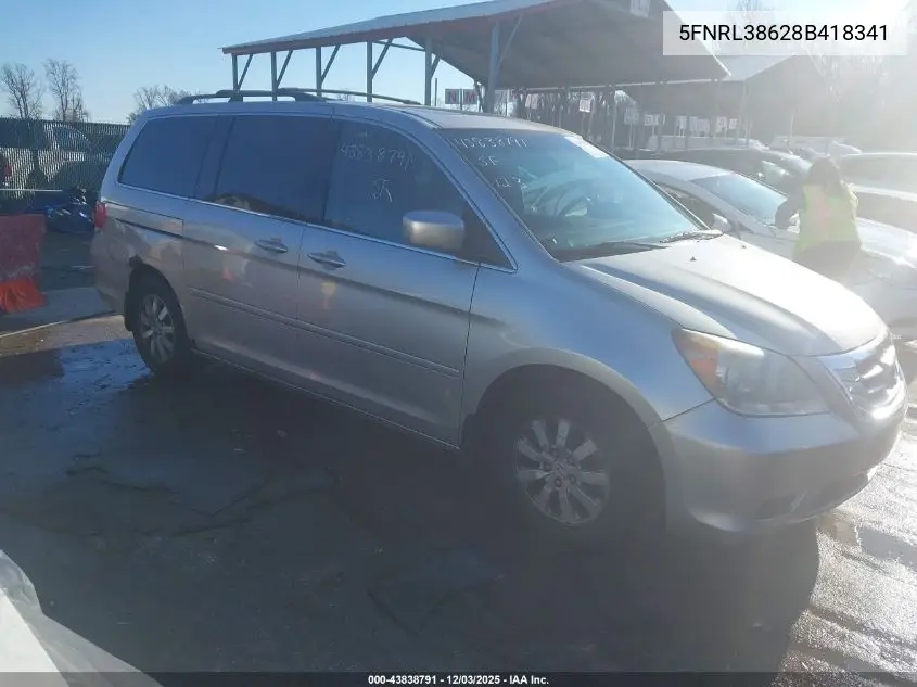 5FNRL38628B418341 2008 Honda Odyssey Ex-L