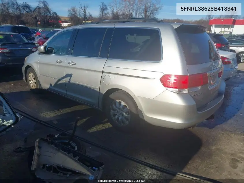 5FNRL38628B418341 2008 Honda Odyssey Ex-L