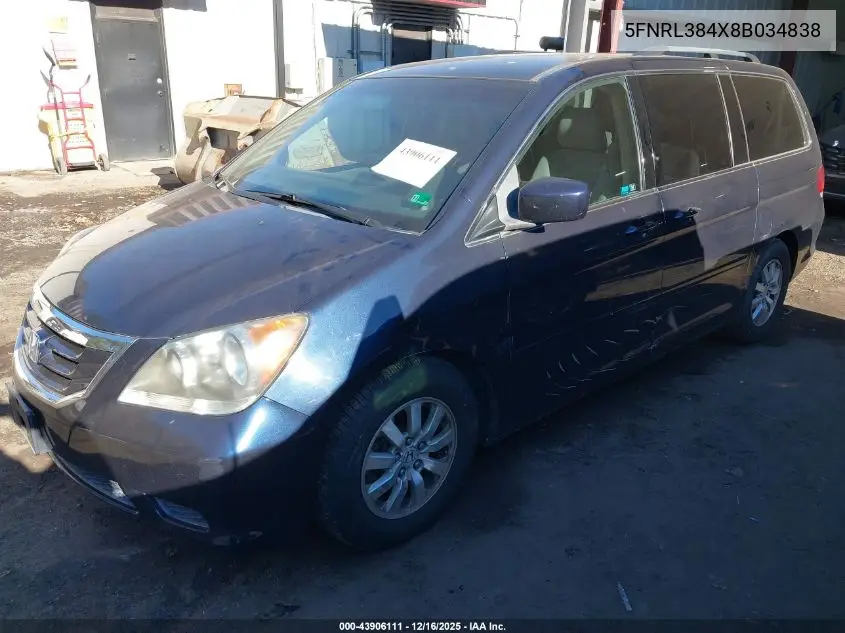 5FNRL384X8B034838 2008 Honda Odyssey Ex
