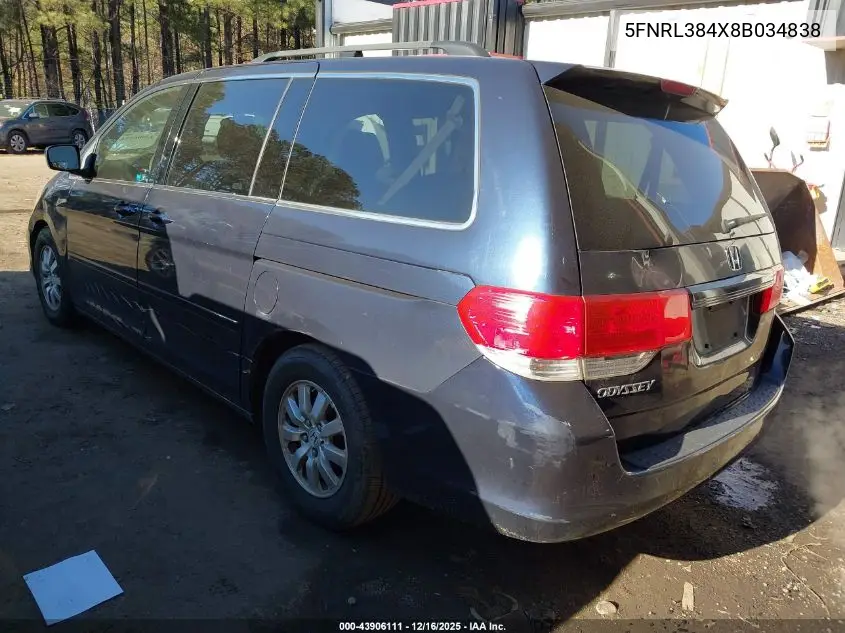 5FNRL384X8B034838 2008 Honda Odyssey Ex